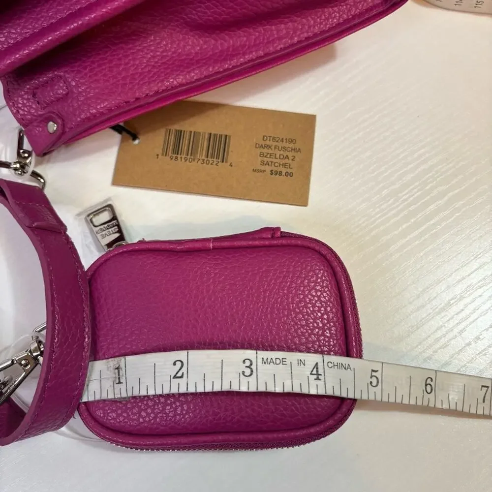 NWT Steve Madden Dark Fuschia Satchel Crossbody Purse with Coin Purse B10